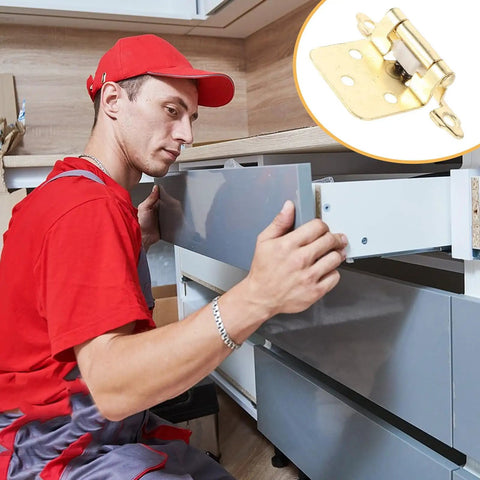 Installer fitting Self Closing Cabinet Door Hinges For RVs And Campers Semi Hidden Half Design Steel Construction in kitchen