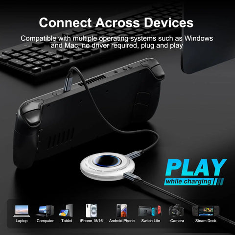 1TB Magnetic Portable SSD With PD 100W Fast Charging And Blazing 2050MB/s USB-C 3.2 Gen 2x2 connected to gaming device