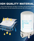 Heavy Duty Hydraulic Oil Filter Assembly Head Ten Micron Three Quarter NPT Includes P561134 shown with filtering action illustration