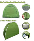 Outdoor Bike Shelter For Two Bikes Made With 210D Oxford Fabric PU4000 Waterproof Coating And Reinforced With Fiberglass Rods