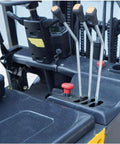 Control panel and levers of Heavy Duty Rough Terrain Forklift Truck Powered By Clean Electric Motor for outdoor construction.
