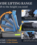 Image illustrating the 2.5 Ton Floor Jack With Portable Carrying Handle, Reflective Strip, Low Profile Hydraulic Lift From 3.35 In To 15.16 In.