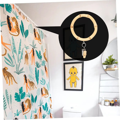 2 Pack Curtain Rings With Clips Anti Slip Shower Drapery Hooks For Stable Curtain Suspension in bathroom setting