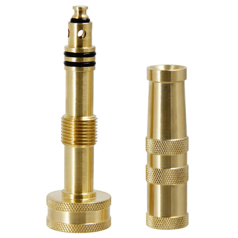 Solid Brass Hose Nozzle Set, 2 Pack Heavy Duty Garden Nozzles With 10 Rubber Washers, 3/4 Inch Universal Fit For Standard Hoses, Adjustable Spray