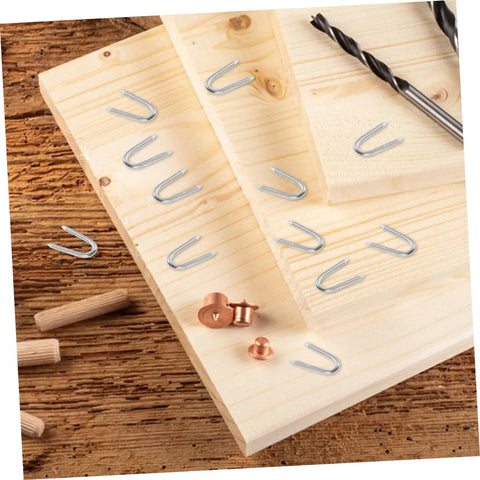 50 Piece U Shaped Fencing Staples For Heavy Duty Iron Garden Nails Quick Install Sharp Tip Easy To Use For Securing Fences Tents And Landscaping