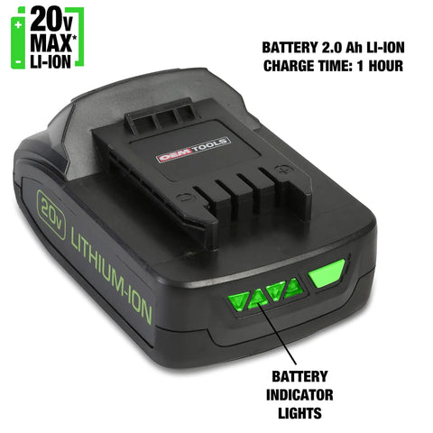 20V Max Brushless Hammer Drill With Battery And Charger Cordless Power Tool For Home And Pro Use, 2.0Ah Li-ion battery