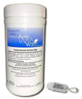 Audio-Wipes cleaning towelettes large white canister (160 wipes) with Liberty hearing aid battery keychain