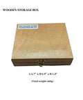 Front view of wooden storage box for 5-piece indexable carbide turning tools set with 1/2 inch holder