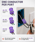 Heavy Duty Two Port Wire Connectors For Aluminum To Copper Rock Solid Screw Terminals Pre Loaded With Anti Oxidant Compound Foolproof Job For Home Repairs 20 Pack in action, demonstrating wiring installation.