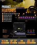 8 Gang Slim Switch Panel With RGB Backlit LED For Truck Offroad Car And Boat AS R80, shown in use at night.