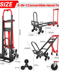 Heavy Duty Stair Climbing Hand Truck With 1000 Pounds Capacity 4 In 1 Convertible Dolly Cart Foldable Platform Utility Cart design dimensions