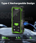 Dual Laser Distance Meter Pro Grade With 656ft Range Rechargeable Angled Sensor Magnetic Back For Easy Bilateral Measurements In Rooms And Jobsites With Long Battery Life And 5 Year Warranty, USB-C charging