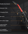 Heavy Duty 290 Max PSI Air Blow Gun For Compressors With Quarter Inch Inlet Angled Nozzle Trigger Flow Control Rubber Tip