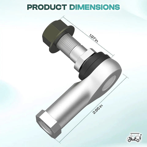Tie Rod End Kit For Club Car Precedent 2004 Up And Tempo 2018 Up Golf Carts, Gas Or Electric OEM Replacement 102022601 102288301 Durable Ball Joint Set Easy Install Reliable Steering Upgrade. Product dimensions shown, 2.95 in tie rod end.