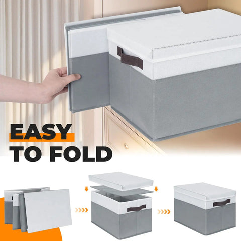 Stackable Storage Baskets With Lids 4 Pack Dustproof Closet Organizers For Clothes Toys Blanket Keep Your Room Spotless And Chill At 14 By 10 By 9.5 Inches Ideal For Any Home