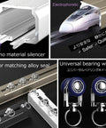 Heavy Duty Ceiling Track System For Bay Windows With Corner Connectors And Roller Glides showing nano silencer and bearing wheel details