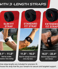 Three adjustable black straps for Tennis Elbow Brace For Men And Women Tendonitis And Golfer Elbow Support.