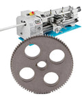 Built Like A Tank Steel Mini Lathe Spur Gear 80 Tooth with visible holes and teeth, compatible with various lathes.