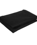 Folded black hexagonal mesh mosquito netting for balcony and patio, breathable polyester garden cover, 120 x 60 inch size.