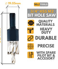 Three Quarter Inch HSS M2 Drill Bit Hole Saw Set For Metal And Alloys With High Precision Cut Under 0.1mm Heavy Duty