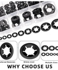 65Mn Steel Internal Tooth Star Lock Washers Set, 351 Piece Assortment For M2 To M12, Quick Locking Washers, Includes 13mm Tweezers