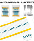 High-quality 1% 1/4W resistors included in Maker Favorite Electronics Component Fun Kit With Power Supply Module And 830 Tie Point Breadboard