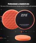 Waffle Foam Buffing Pads 6 Inch Kit 7 Pcs For Car Polisher DA RO GA shown with size dimensions and branding, orange pad