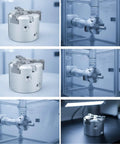 Pneumatic Clamping Chuck With Air Driven Cylinder For Precise Workpiece Grip, Model MHS3-20D in industrial assembly setup
