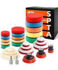 Colorful 29 Piece Drill Buffing Pad Kit With 5/8-11 Backing Pad Threads And Adapters For Car Polishing, Waxing, Sanding