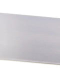 Top Notch Pro Grade Stainless Steel Bench Scraper Dough Cutter with a black non slip contoured grip and 6 inch blade