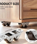 Heavy Duty Low Profile Caster Wheels 12 Piece Kit With Screws Rock Solid Double Roller Bearings under furniture with detailed size.