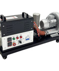 Heavy Duty Workshop Grade Hot Air Blower Packs A Badass NiCr Core That Pushes Snappy 350C Blast For Fast Fixes And Hella Smooth Shop Builds At 220V, industrial blower on wheeled chassis.