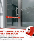 Hecka Visible 4 Pack Closed For Maintenance Magnetic Door Signs For Metal Frames With Bold Red Text And Secure Clips For Retail Shops Or Local Businesses on a 36-inch door.