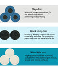 Different discs from 58 Piece 3 Inch Quick Change Sanding Disc Set For Die Grinder Surface Prep And Finishing With Aluminum Oxide Abrasives