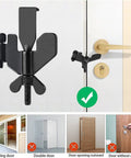 Heavy Duty Adjustable Portable Door Lock For Home, Hotel, Airbnb And Dorm, Lightweight On The Go Security, installed on door