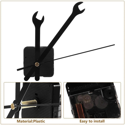 Silent Quartz Wall Clock Movement Kit with plastic hands, battery powered, for DIY repair and craft projects, easy install