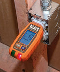 RT250 GFCI Outlet Tester With LCD Display For 120V Receptacles Voltage Tester in use on electrical outlet, showing 120V reading