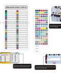 16 Sheets Breaker Panel Labels Set For Electrical Box And Load Center, Number Stickers For Circuit Breaker Catalog visible with scissors