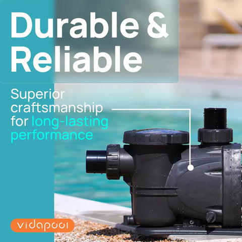 Self Priming Pool Pump With High Flow For Inground And Above Ground Pools One Point Five HP Motor Delivers About Seven Thousand Three Hundred Fifty GPH