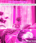 Untangled Curtain Lights 300LED USB Fairy String Lights With Remote 9.8 By 9.8 Feet DIY Timer 8 Modes Cozy Vibe Wall Window Hanging Decor For Bedroom Dorm Backdrop Pink installed in bedroom window with disc storage design