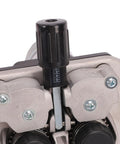 Close-up of Four Roller MIG Wire Feeder Motor With Adjustable Speed 2-15 m/min, DC 24V 40W tension adjustment knob