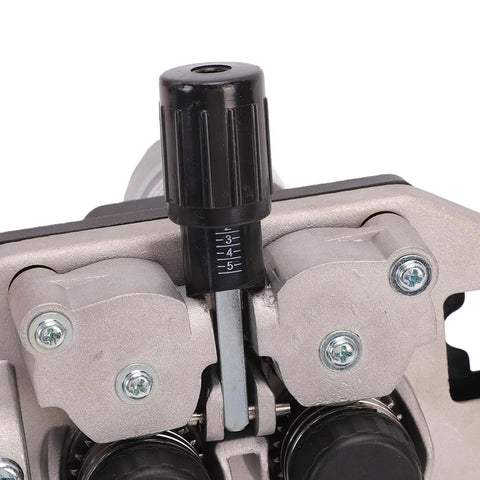 Close-up of Four Roller MIG Wire Feeder Motor With Adjustable Speed 2-15 m/min, DC 24V 40W tension adjustment knob