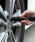 Using Lug Nut Impact Socket Set One Half Inch Drive With Four Dual Ended Sockets 21mm And 22mm Plus Three Inch Extension Bar on car wheel