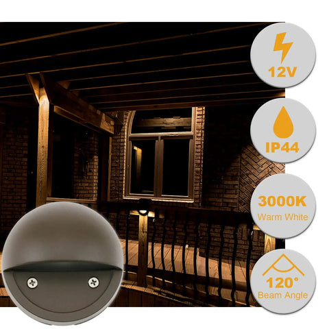2W LED Deck Lights Pack Of 10 Low Voltage Landscape Lighting With Replaceable G4 Bulbs 3000K Warm White Bronze Outdoor Beam Great For Curb Appeal