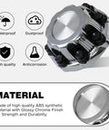 Chrome Wheel Center Caps 8 Lugs Set Of 4 For Select 16 Inch Vans And Trucks Compatible With Chevy Silverado Material Details