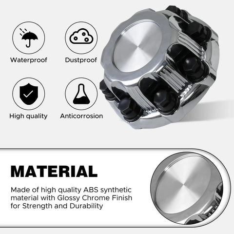 Chrome Wheel Center Caps 8 Lugs Set Of 4 For Select 16 Inch Vans And Trucks Compatible With Chevy Silverado Material Details