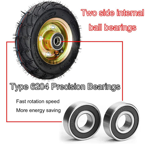Two side internal ball bearings for Beefy Heavy Duty Swivel Caster Wheels With Side Brake, Pneumatic Fixed Casters diagram
