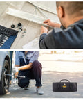 Mechanics using 32 Pocket Tool Roll Organizer With 22 Pockets And 10 Socket Holders Roll Up Tool Bag for repairs.