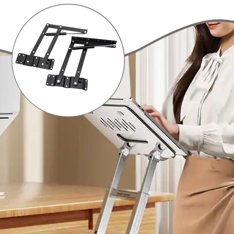 2X Coffee Table Lift Mechanism Hinges With Hydraulic Rod For Smooth Quiet Lift Up Action shown in use and detail view