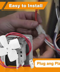 2.0 RPM Auger Motor Replacement For Wood Pellet Grills 120V 60Hz 2 Pole, easy install shown with wiring connectors
